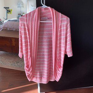 Rosebud Pink and White Striped Cardigan.